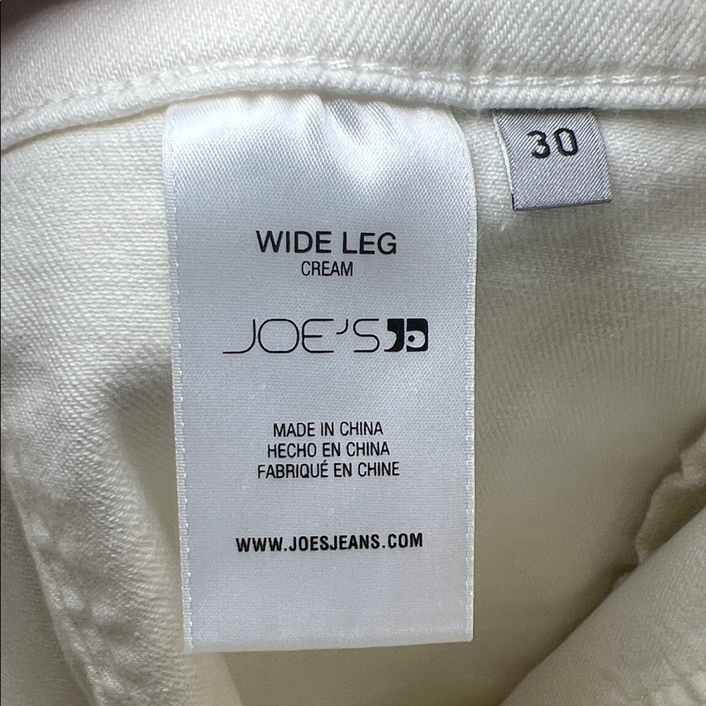Joe’s Jeans Cream Wide Leg Barrel Style Cropped Ankle Pants Size 30 - Picture 15 of 16